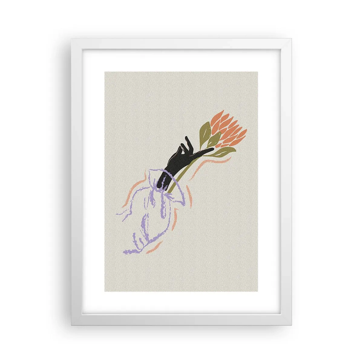 Poster în ramă albă - Atingere surorială - 30x40 cm