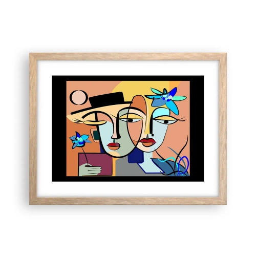 Poster în ramă de stejar deschis - Întâlnire cu Picasso - 40x30 cm