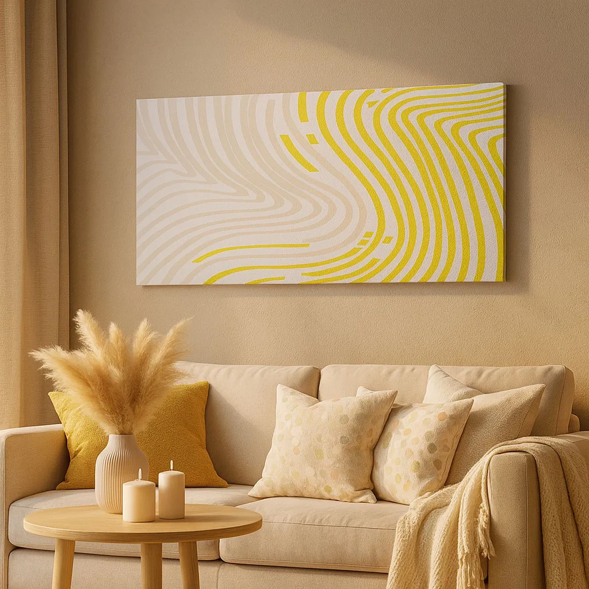 Tablou pe pânză - Compoziție cu cambrare ușoară - 100x40 cm