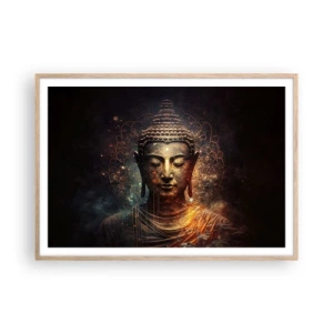 Poster în ramă de stejar deschis - Echilibru spiritual - 100x70 cm