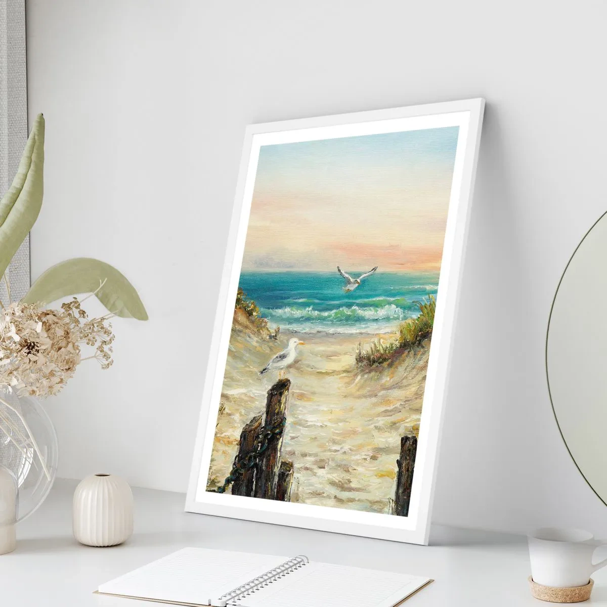 Poster în ramă albă - Retragere fără vânt - 30x40 cm