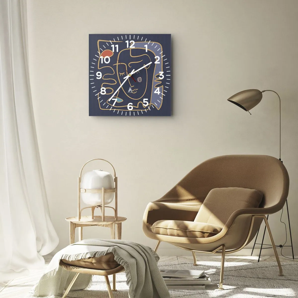 Ceas de perete - Ceas pe sticlă - În reverie - 30x30 cm