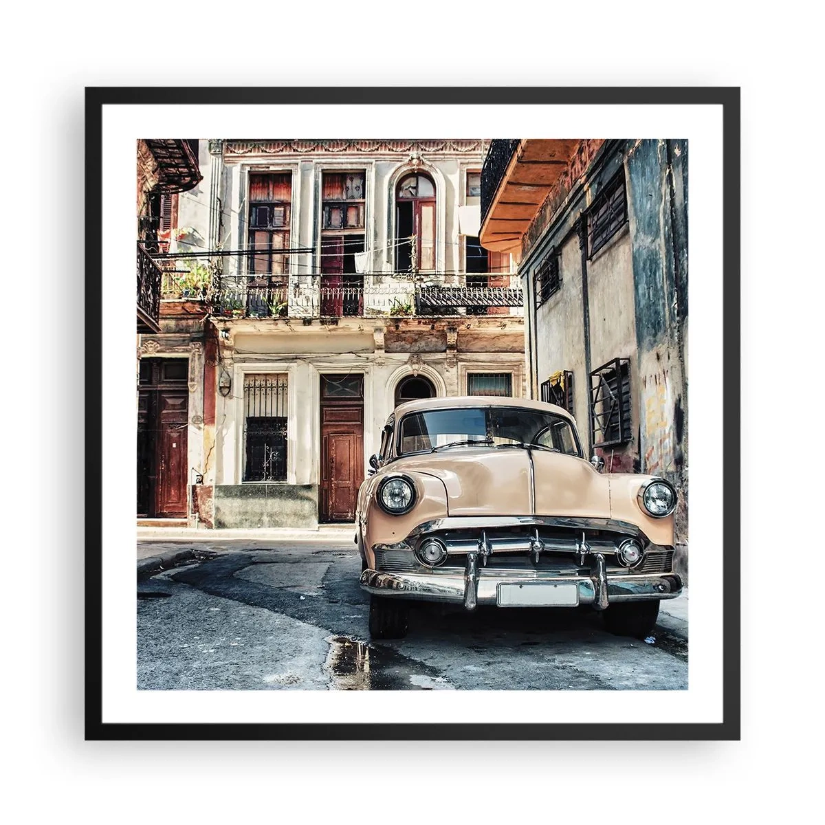 Poster în ramă neagră - O siestă în Havana - 60x60 cm