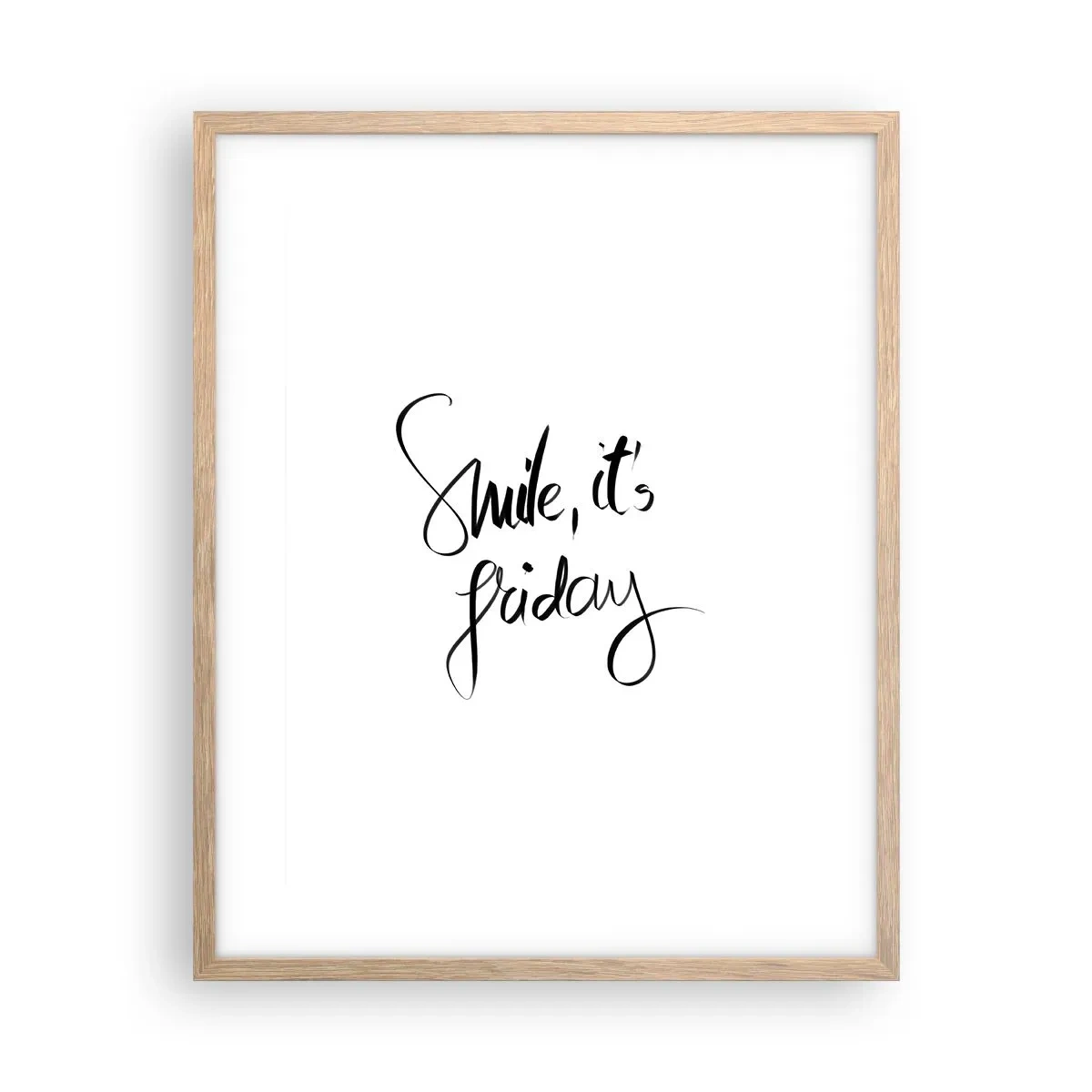 Poster în ramă de stejar deschis - Bucurie adevărată - 40x50 cm