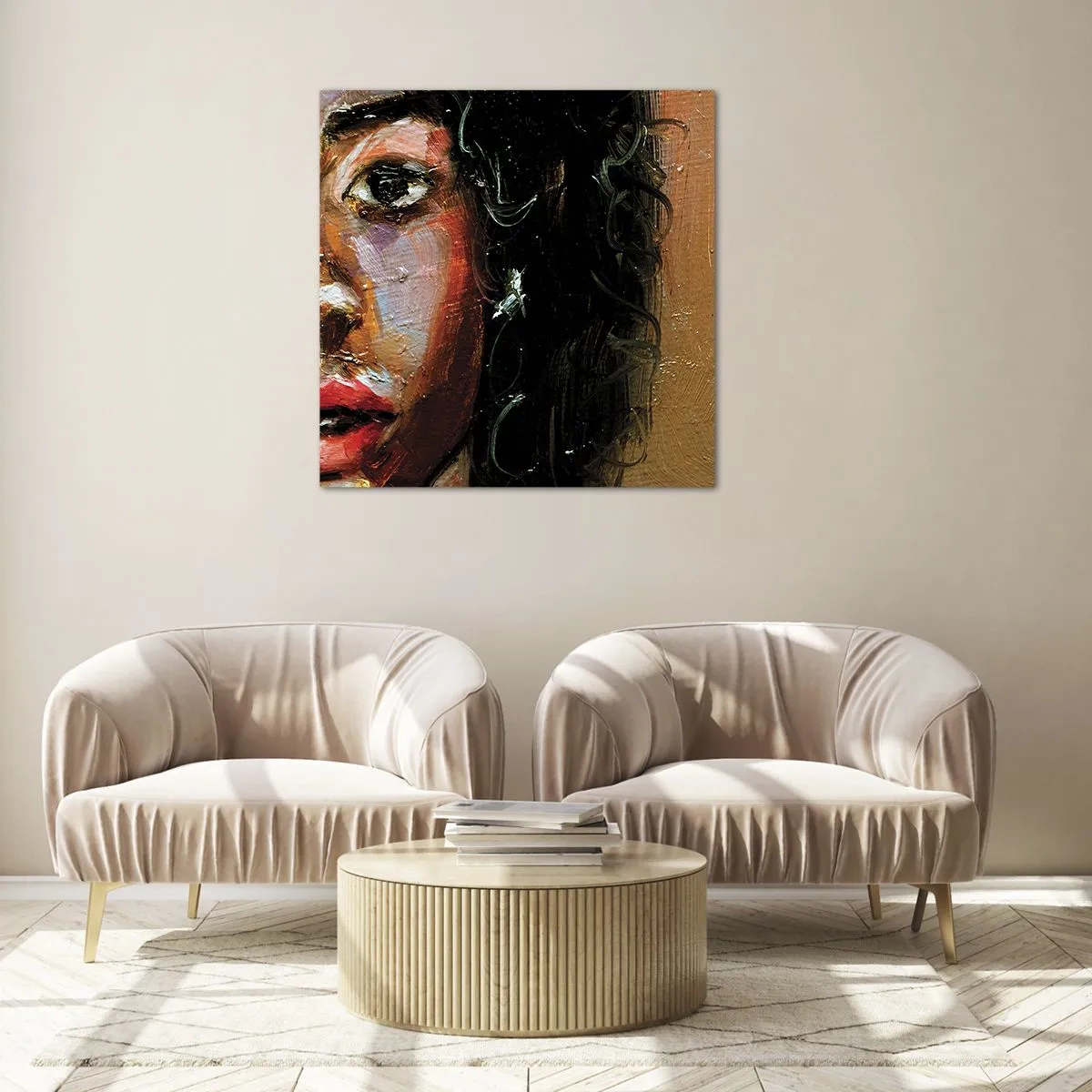 Tablou pe sticlă - Negru și strălucire - 70x70 cm