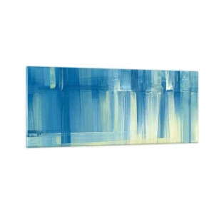 Tablou pe sticlă - Compoziție în turcoaz - 100x40 cm