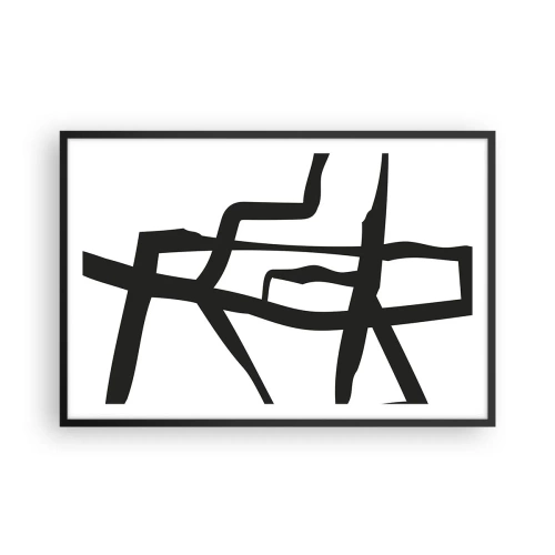 Poster în ramă neagră - Construcție în alb și negru - 91x61 cm