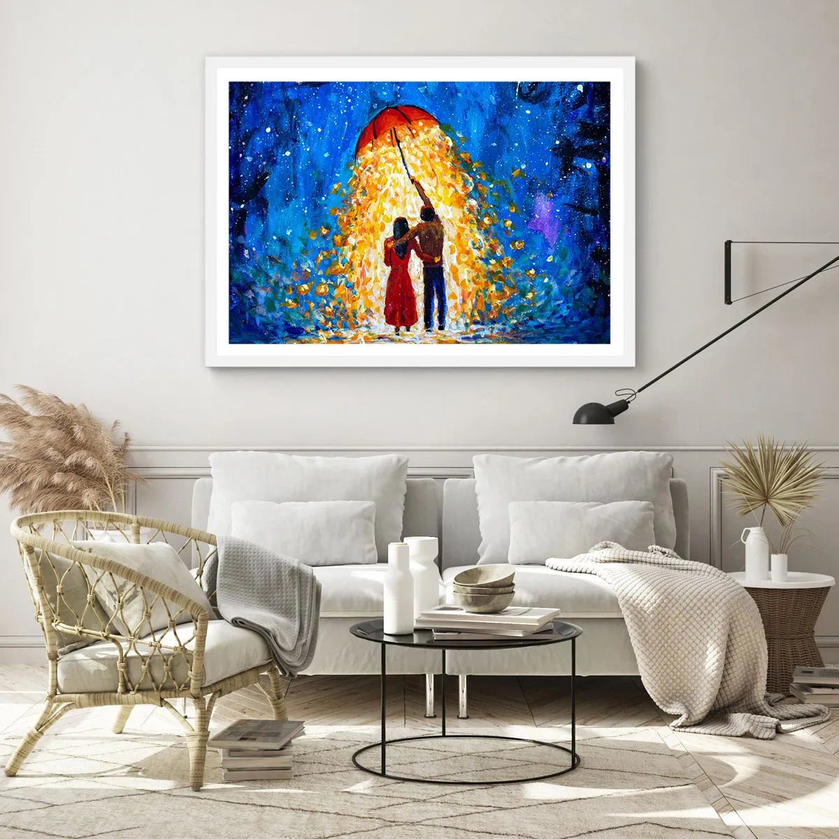 Poster în ramă albă - Magia unei seri ploioase? - 100x70 cm