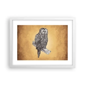 Poster în ramă albă - Ornamente complicate de înțelepciune - 40x30 cm