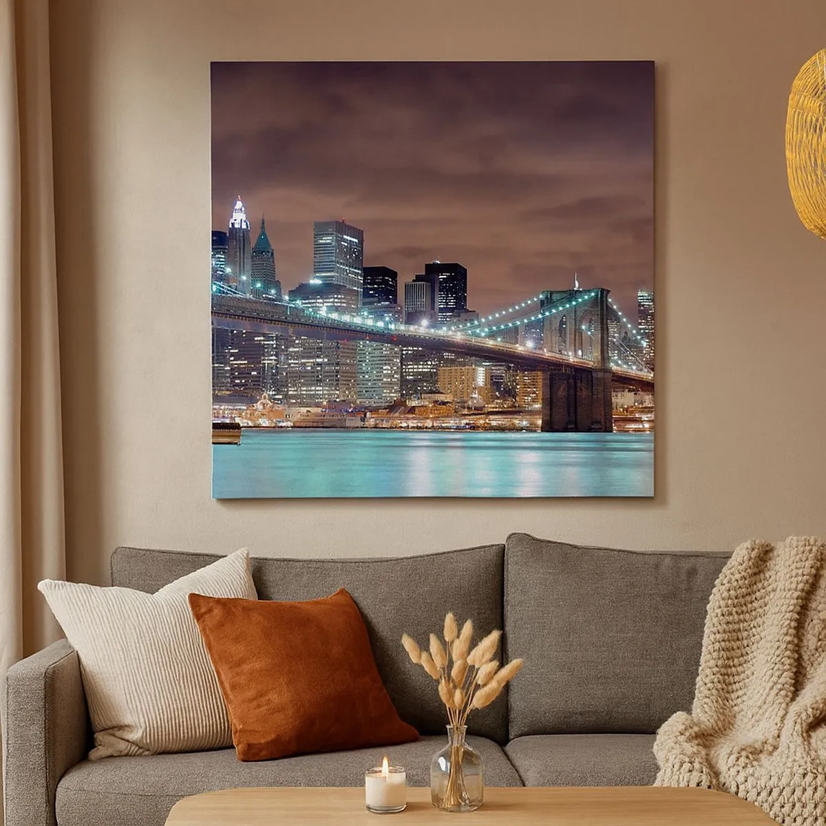 Tablou pe pânză - Luminile marelui oraș - 30x30 cm