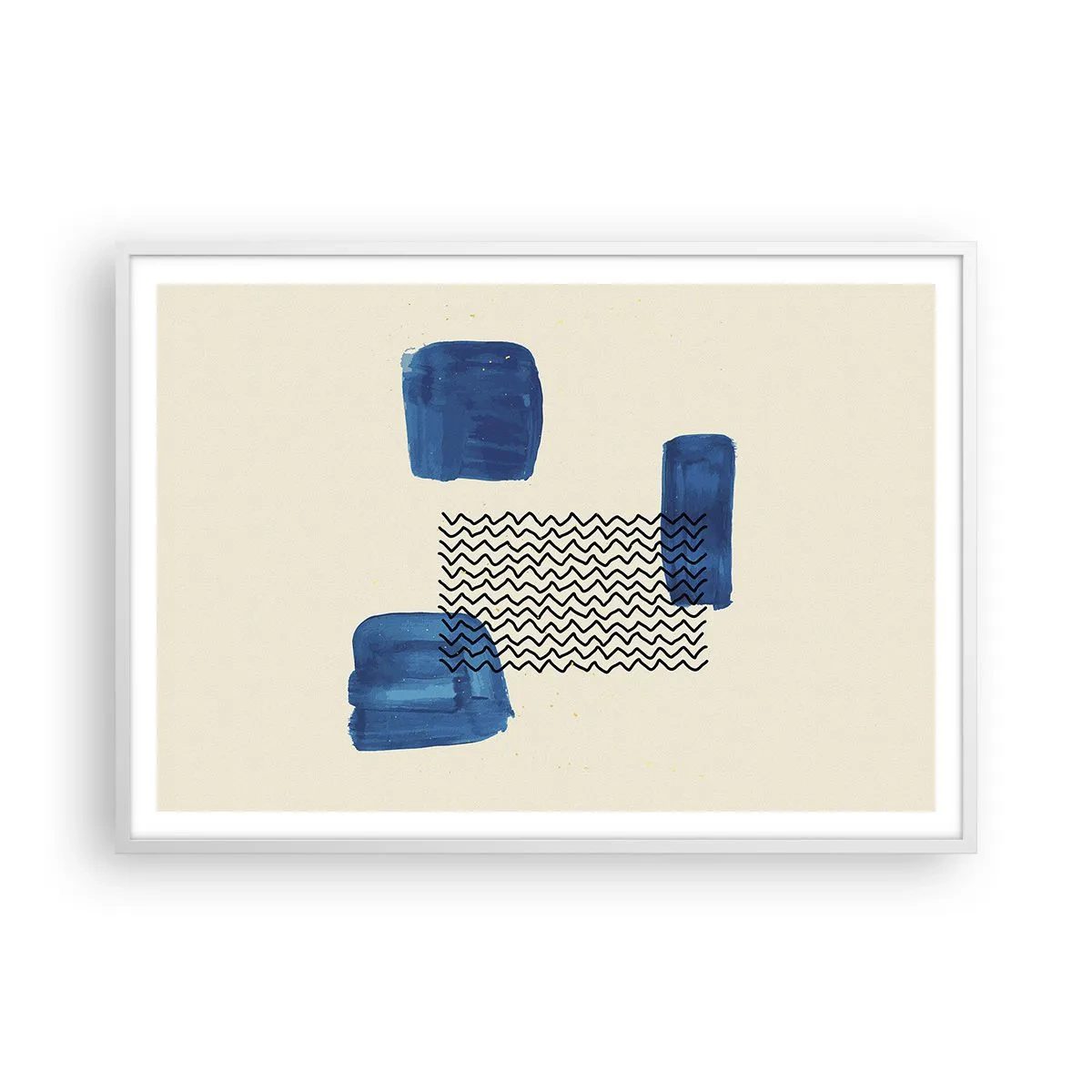 Poster în ramă albă - Cvartet abstract - 100x70 cm