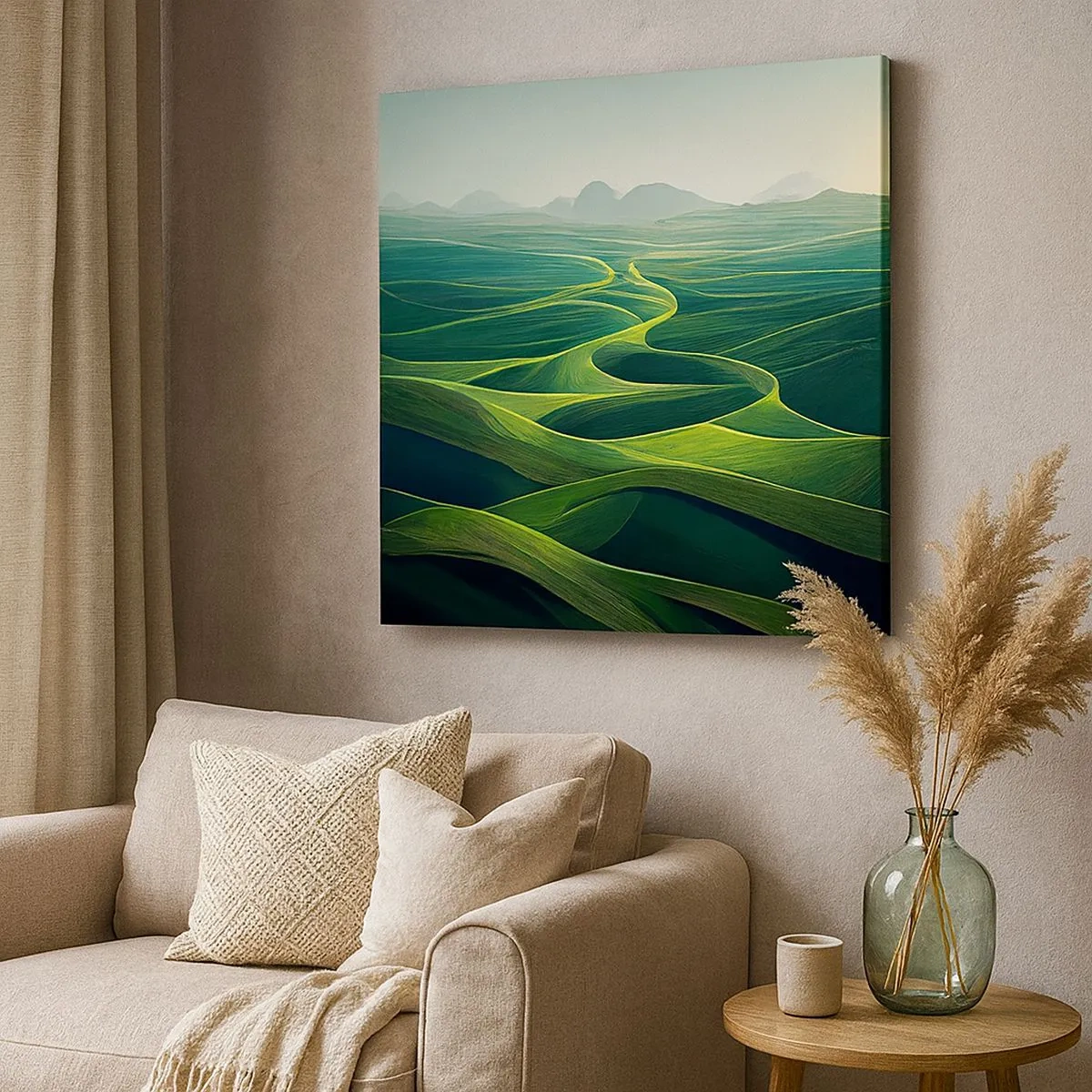 Tablou pe pânză - În văi verzi - 30x30 cm