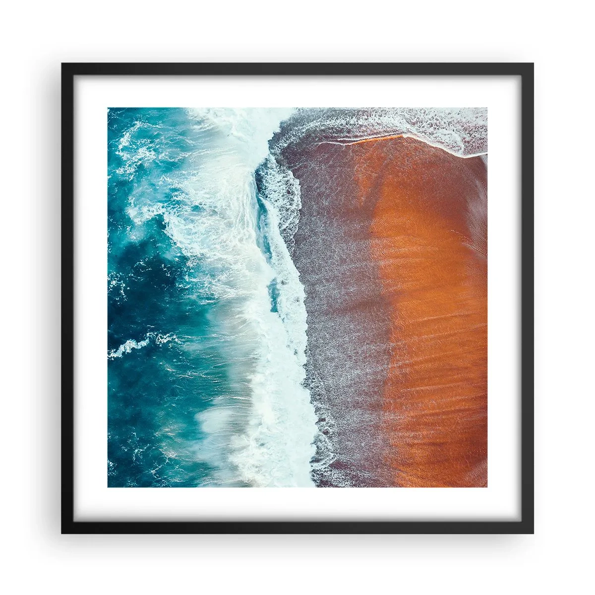 Poster în ramă neagră - Atingerea oceanului - 50x50 cm