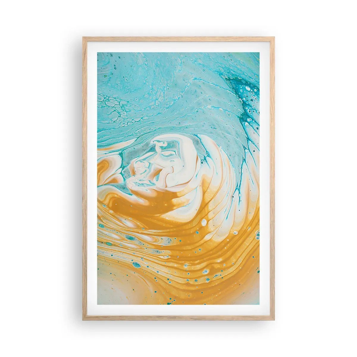 Poster în ramă de stejar deschis - Vârtej de pastel - 61x91 cm