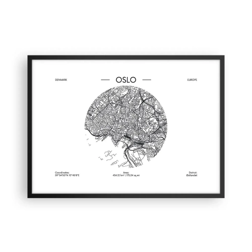 Poster în ramă neagră - Anatomia Oslo - 70x50 cm