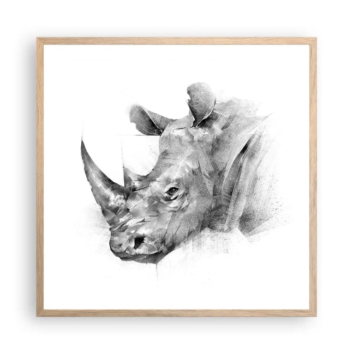 Poster în ramă de stejar deschis - Portret african - 60x60 cm