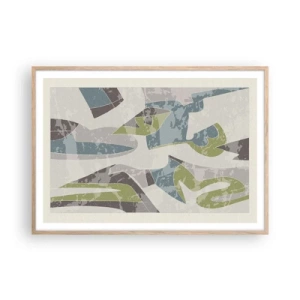 Poster în ramă de stejar deschis - Compoziție din spatele geamului - 100x70 cm