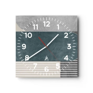 Ceas de perete - Ceas pe sticlă - Compoziție de nivel - 30x30 cm