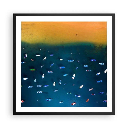 Poster în ramă neagră - Joc de vacanță - 60x60 cm