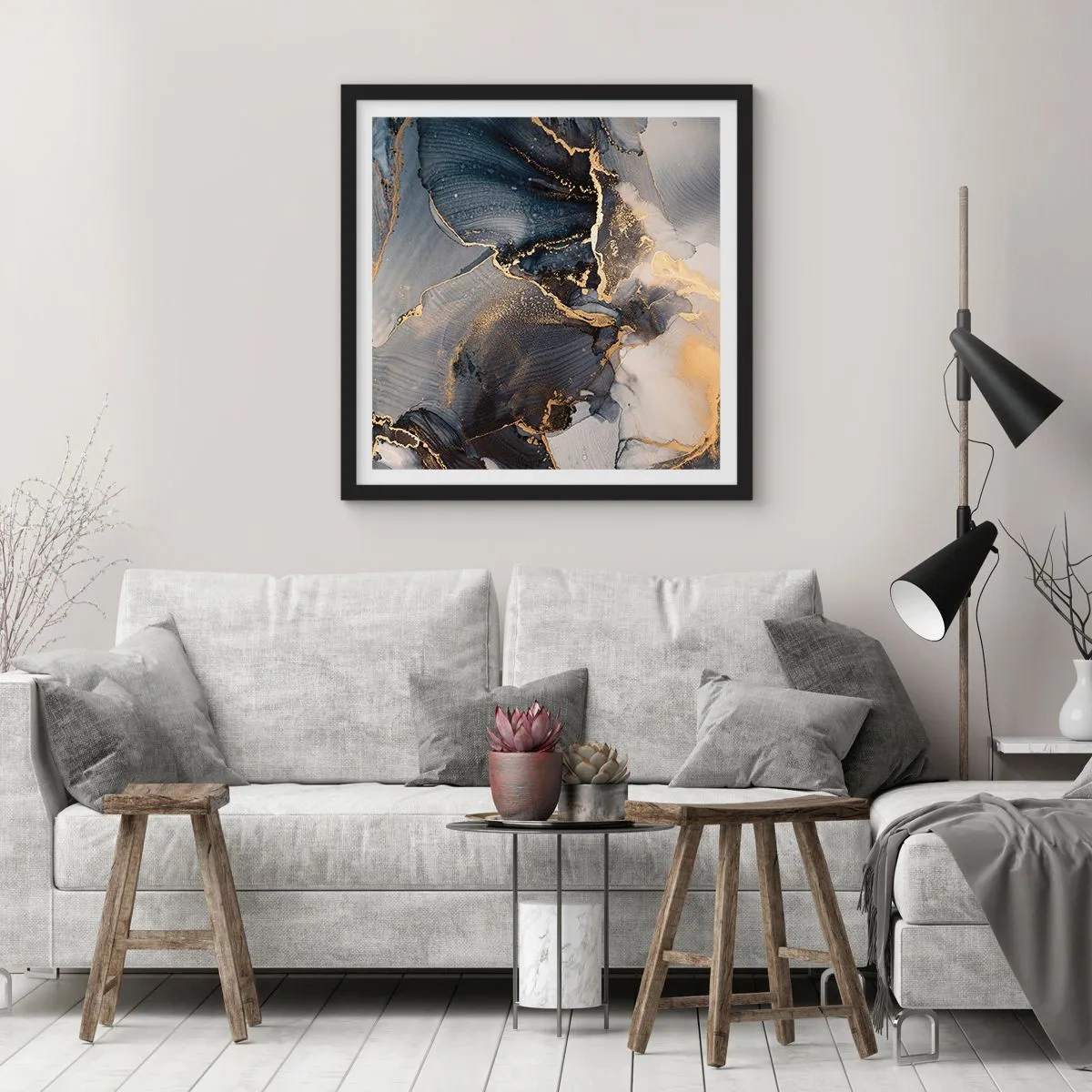 Poster în ramă neagră - Viața unei pietre - 50x50 cm