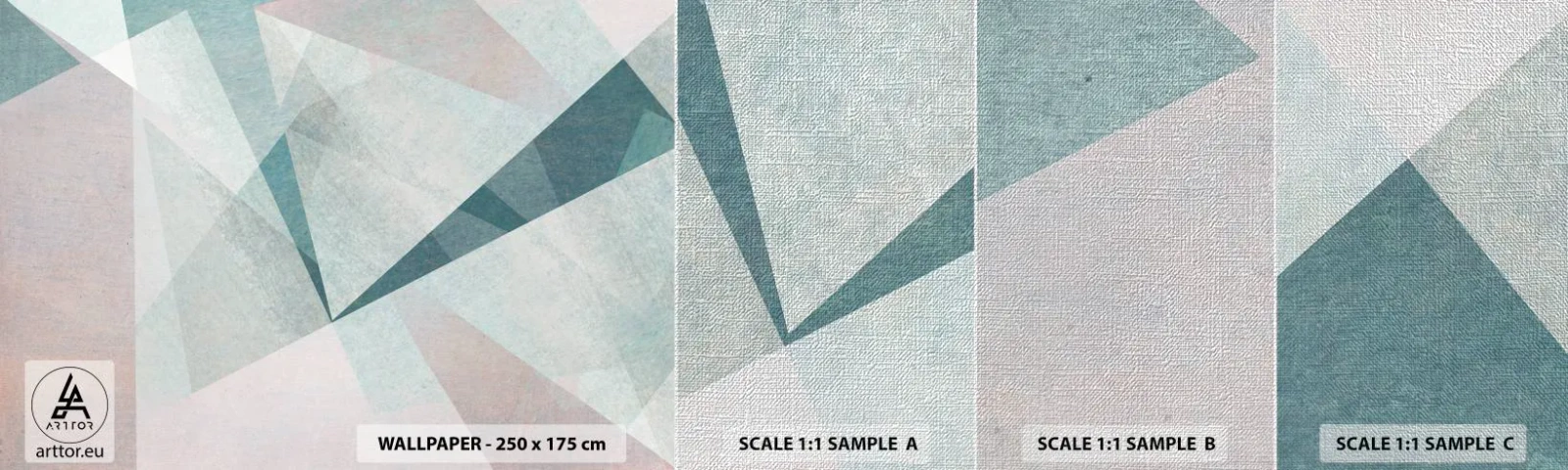 Mostră tapet Premium Canvas - Calm și totuși dinamic - Abstracția, Bucată, Model modern - 100x30 cm