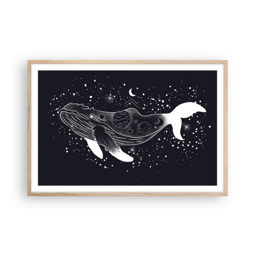 Poster în ramă de stejar deschis - În oceanul universului - 91x61 cm