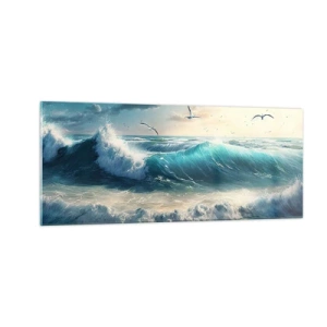 Tablou pe sticlă - Sunetul valurilor doar pentru tine - 100x40 cm