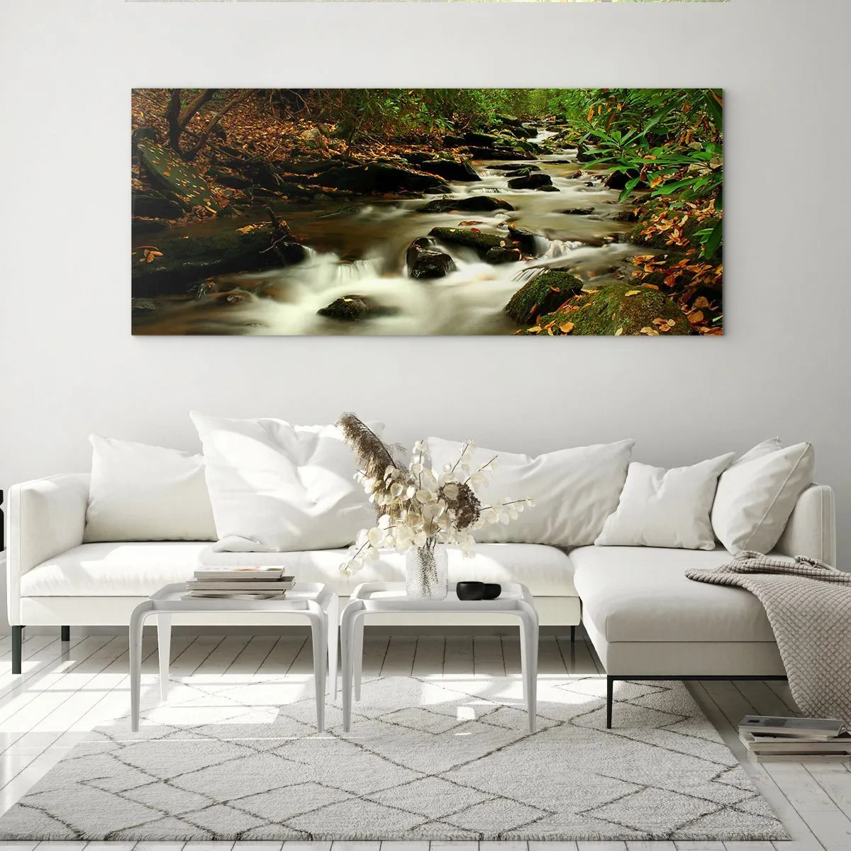Tablou pe sticlă - Ca argintul lichid - 90x30 cm