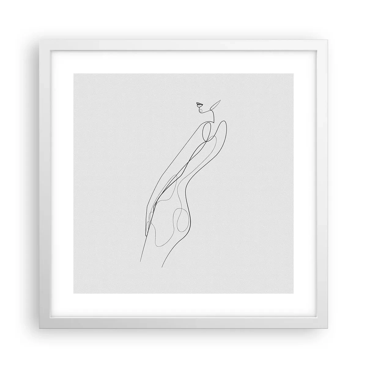 Poster în ramă albă - Abia o promisiune - 40x40 cm