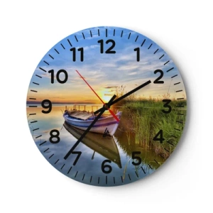 Ceas de perete - Ceas pe sticlă - Golfulețul viselor împlinite - 40x40 cm