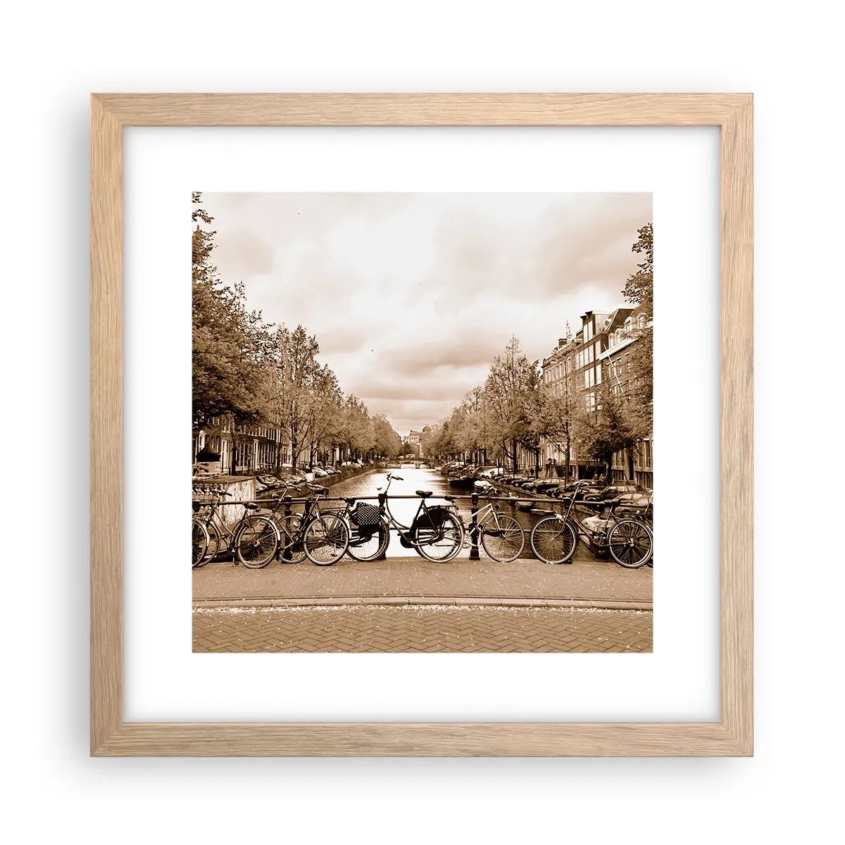 Poster în ramă de stejar deschis - Atmosfera olandeză - 30x30 cm