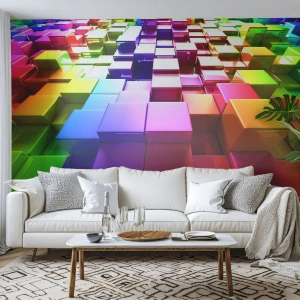 Tapet Standard Eco - Op-art împreună ca o echipă - Abstracția, Grafică, 3D - 500x350 cm