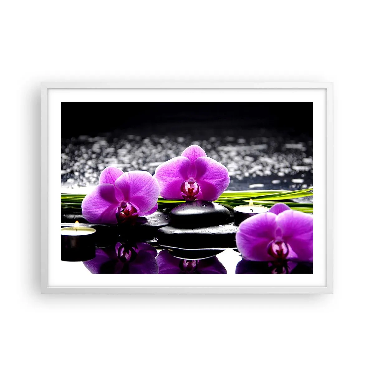 Poster în ramă albă - Să te scufunzi în pace și liniște - 70x50 cm