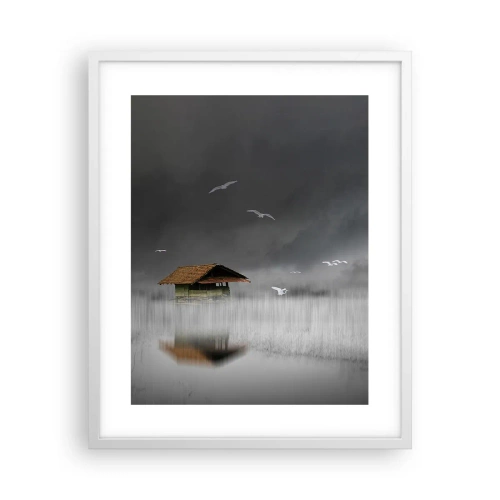 Poster în ramă albă - Adăpost de ploaie - 40x50 cm