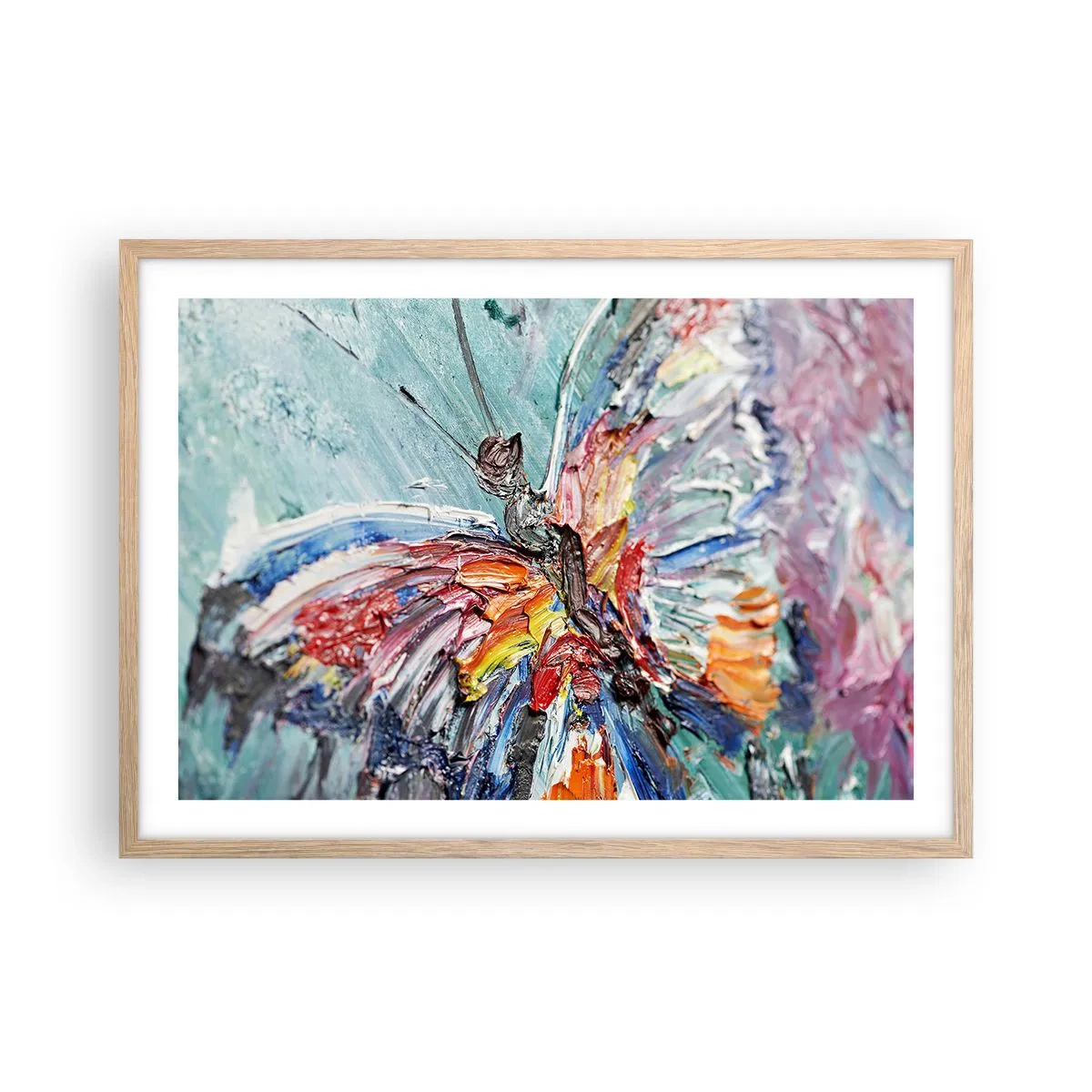 Poster în ramă de stejar deschis - Pictat de natura - 70x50 cm