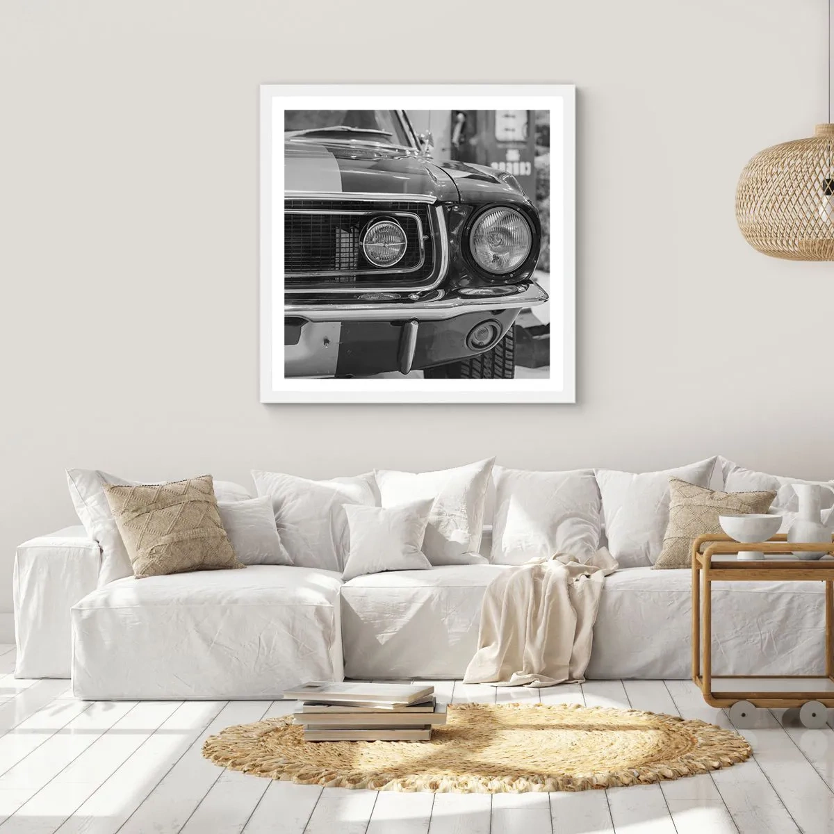 Poster în ramă albă - Condus dur - 40x40 cm