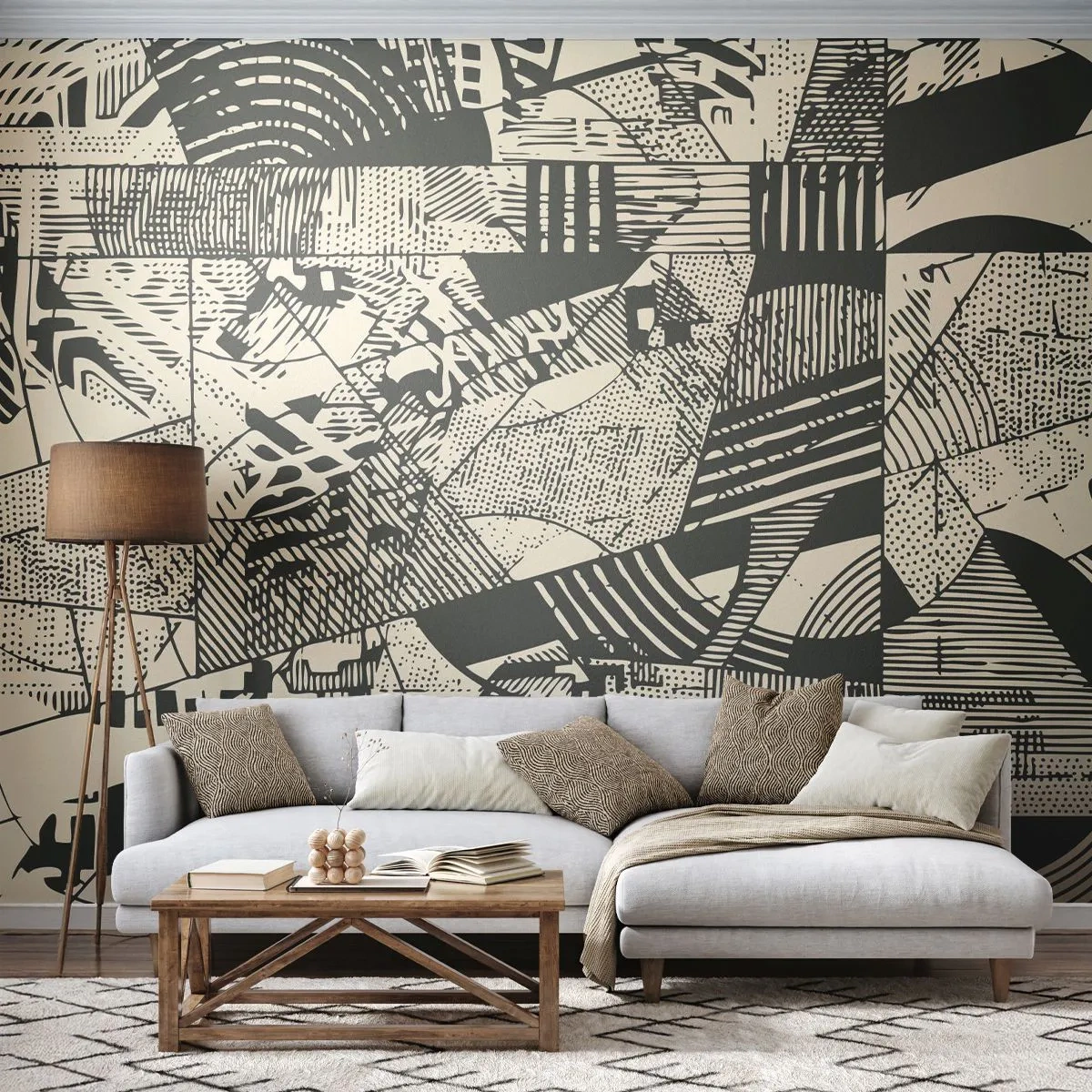 Tapet Premium Sand - Dinamica de astăzi - Abstracția, Epocă, Grafică - 100x70 cm