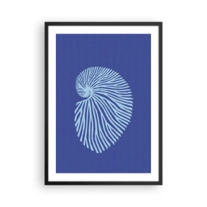 Poster în ramă neagră - Grafică stilizată în formă de cochilie într-un aranjament spiralat - 50x70cm - Nașterea cochiliei - Decorațiune modernă pentru perete pentru living și dormitor ARTTOR