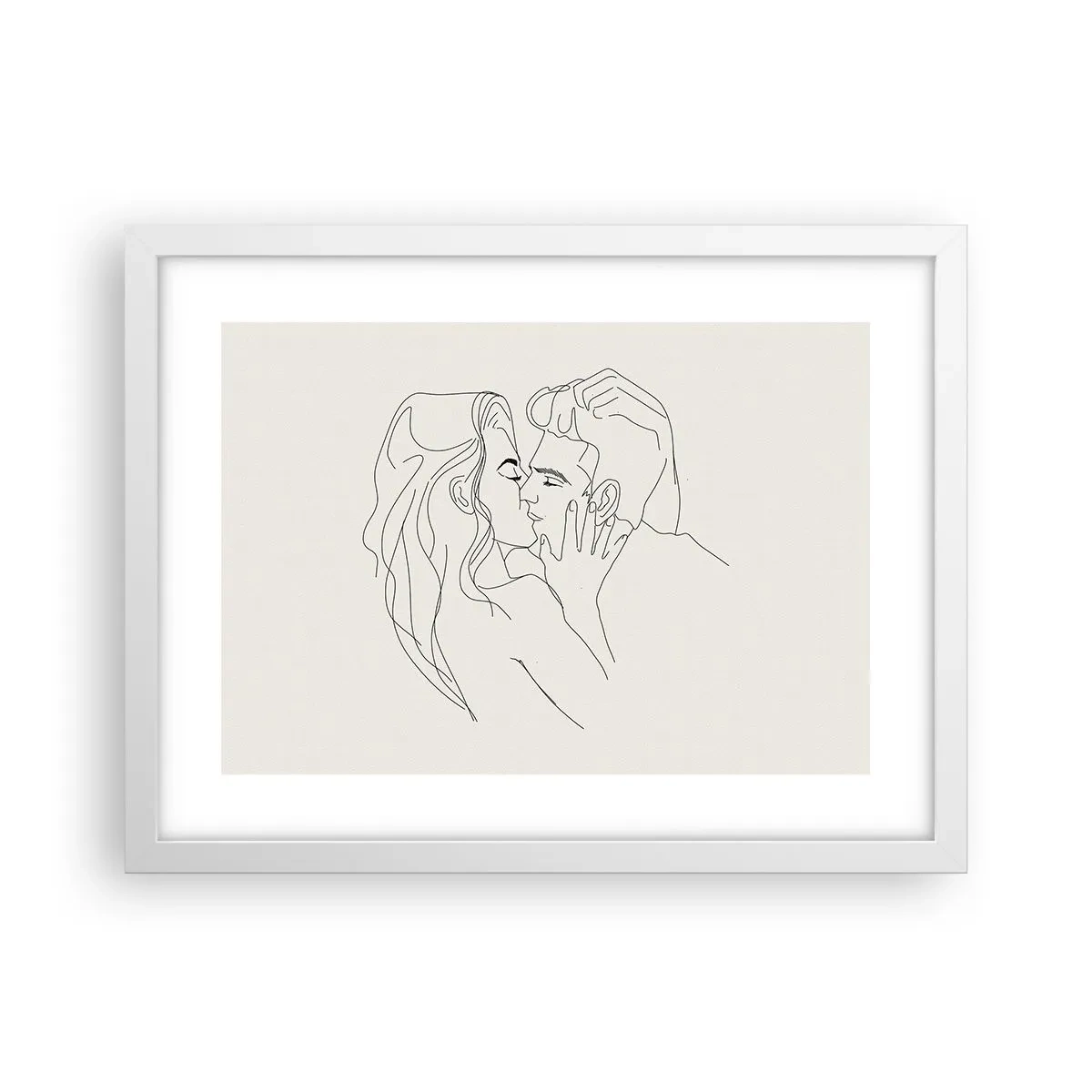 Poster în ramă albă - Încurcați în sentimente - 40x30 cm