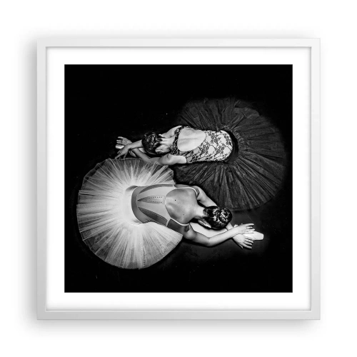 Poster în ramă albă - Yin și yang - echilibrul perfect - 50x50 cm