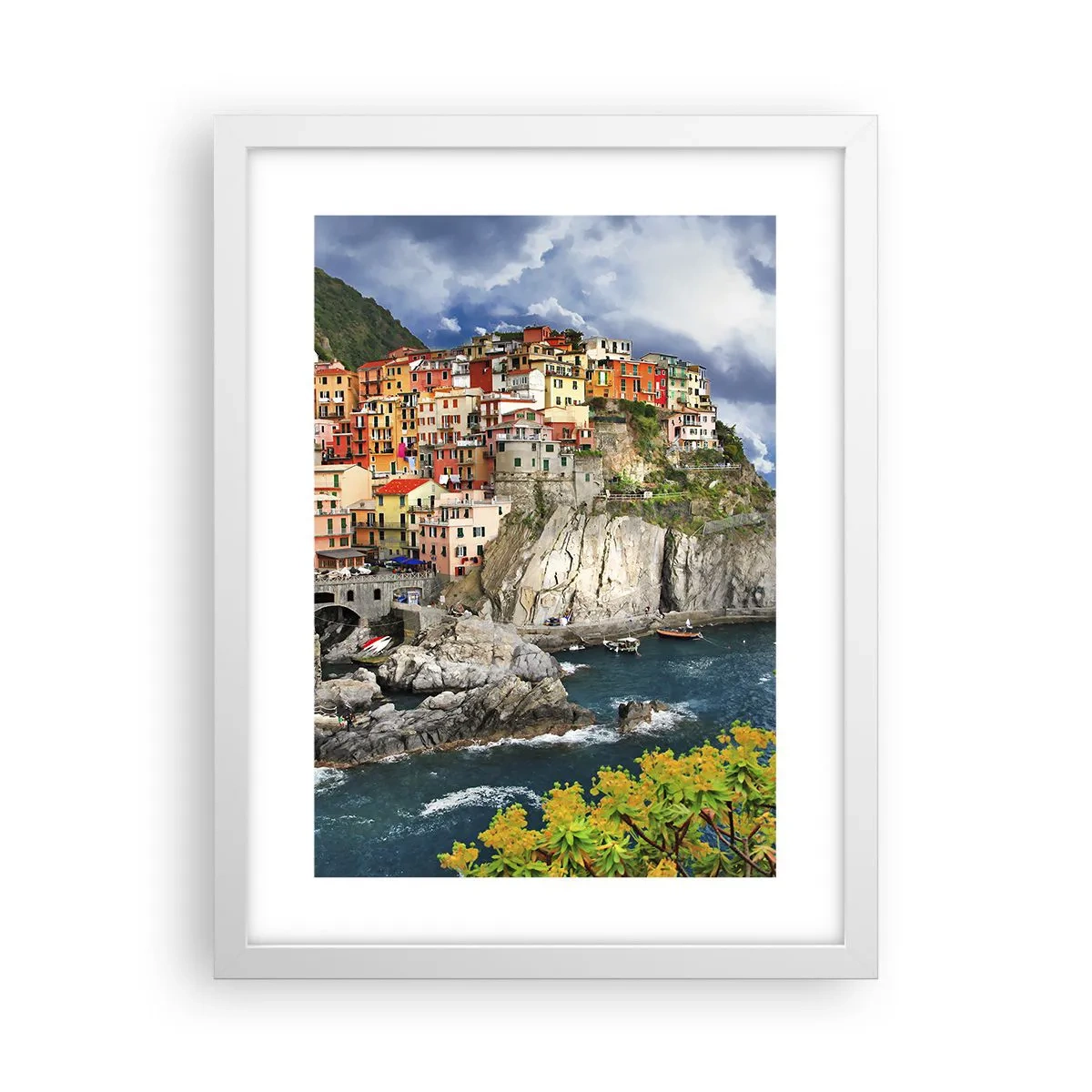 Poster în ramă albă - Îmbrățișați de stânci - 30x40 cm