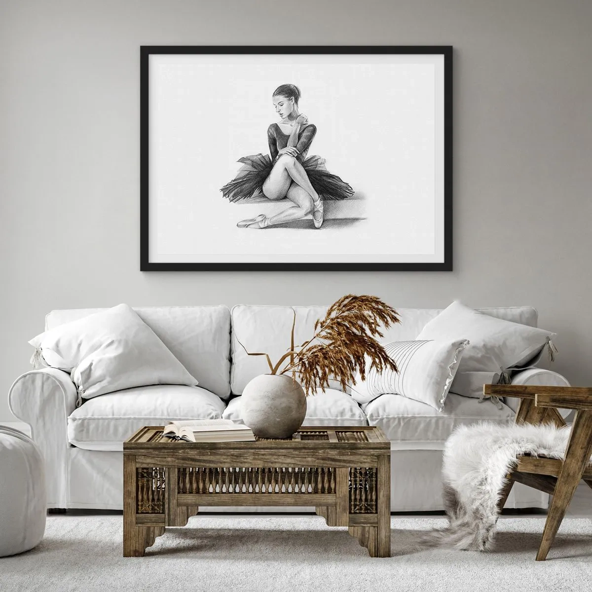 Poster în ramă neagră - Încântată de dans - 70x50 cm