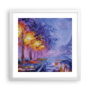 Poster în ramă albă - O plimbare de vis - 40x40 cm