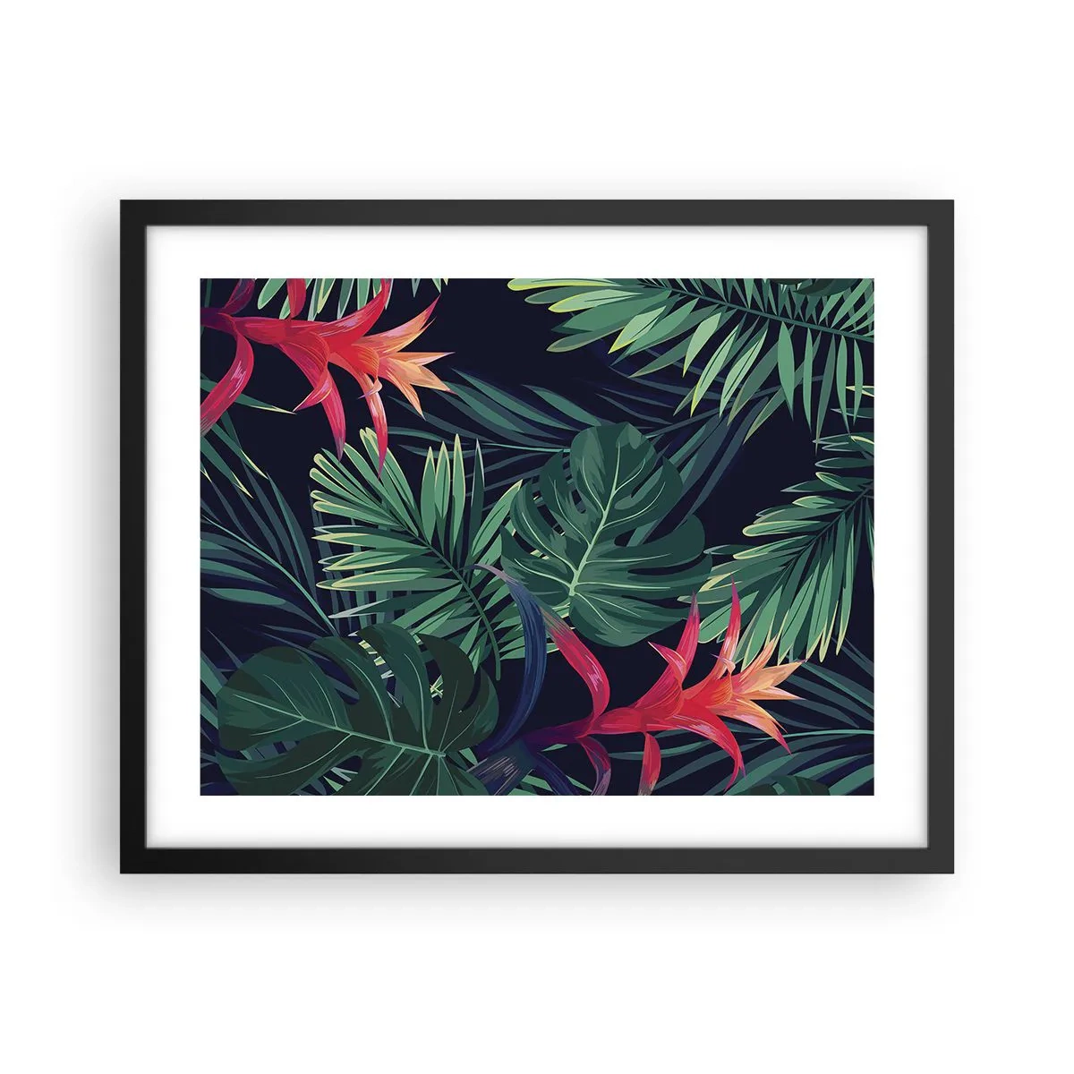 Poster în ramă neagră - Flacăra verde - 50x40 cm