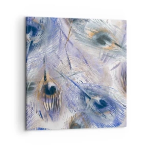 Tablou pe pânză - Compoziția penelor de păun - 60x60 cm