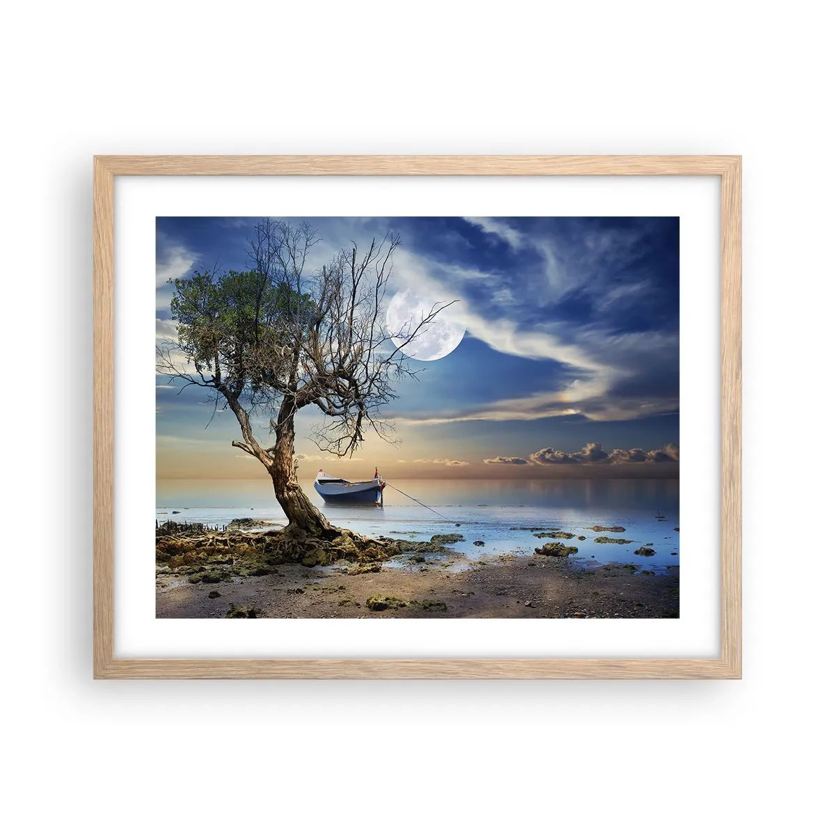 Poster în ramă de stejar deschis - Este acesta sfârșitul sau începutul? - 50x40 cm