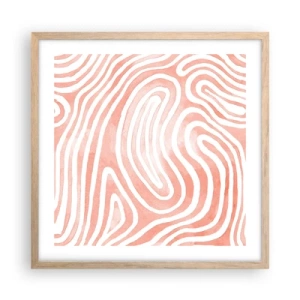 Poster în ramă de stejar deschis - Într-un labirint de coral - 50x50 cm