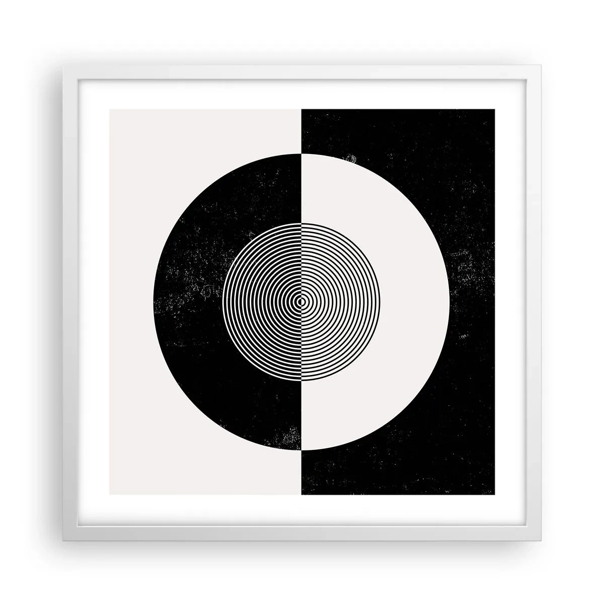 Poster în ramă albă - Armonie în alb și negru - 50x50 cm