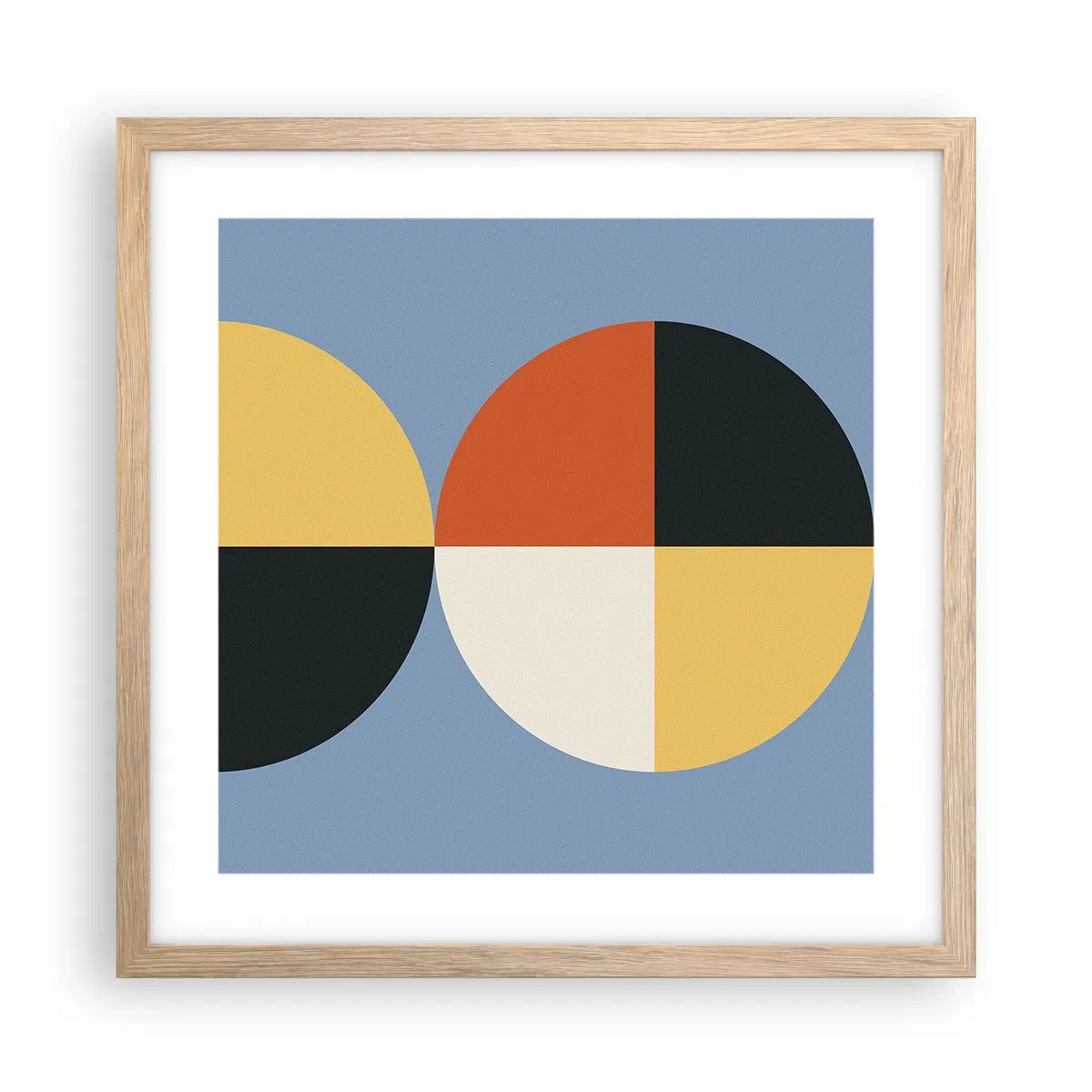 Poster în ramă de stejar deschis - Uită-te și numără - 40x40 cm