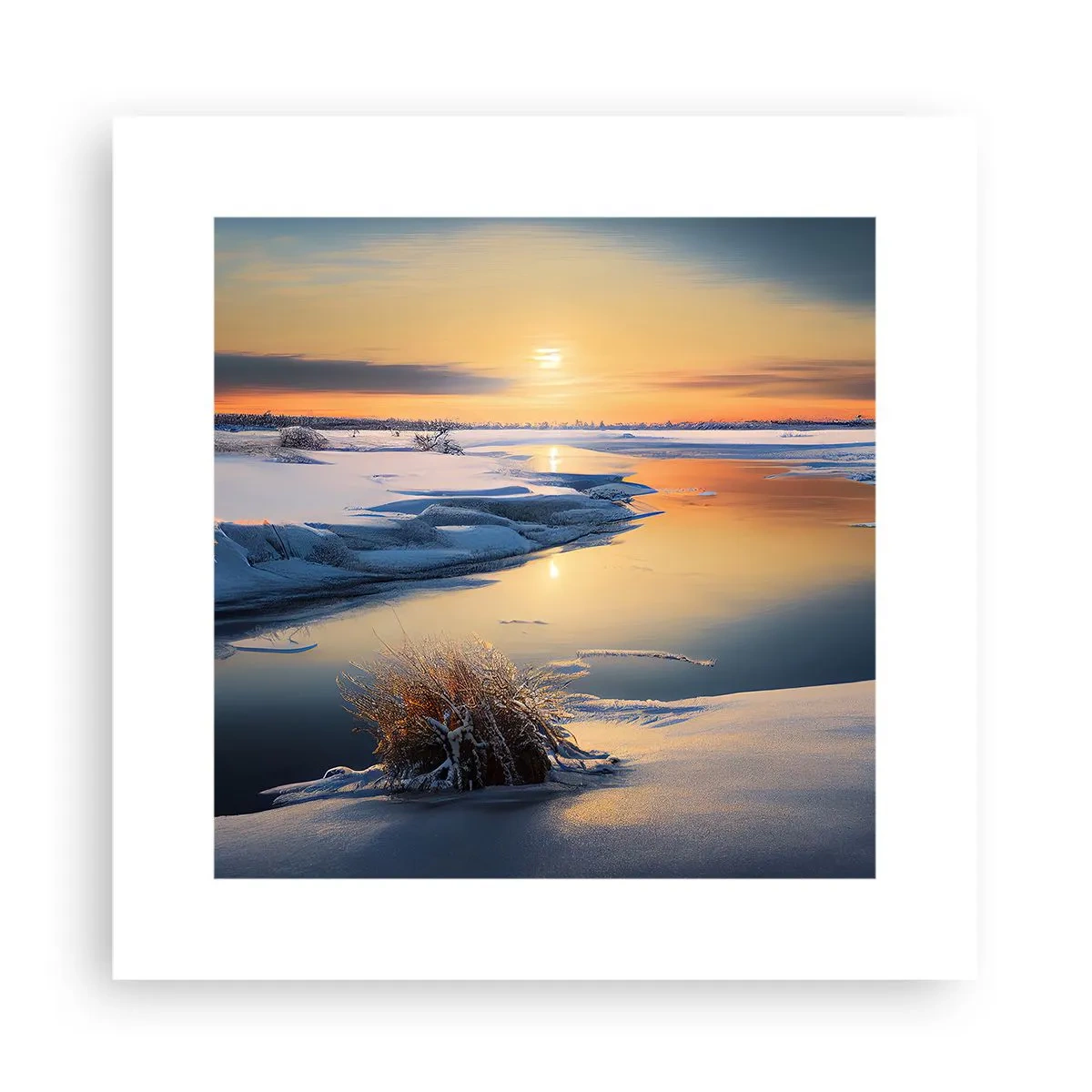 Poster - Apus de soare pe timp de iarnă - 30x30 cm